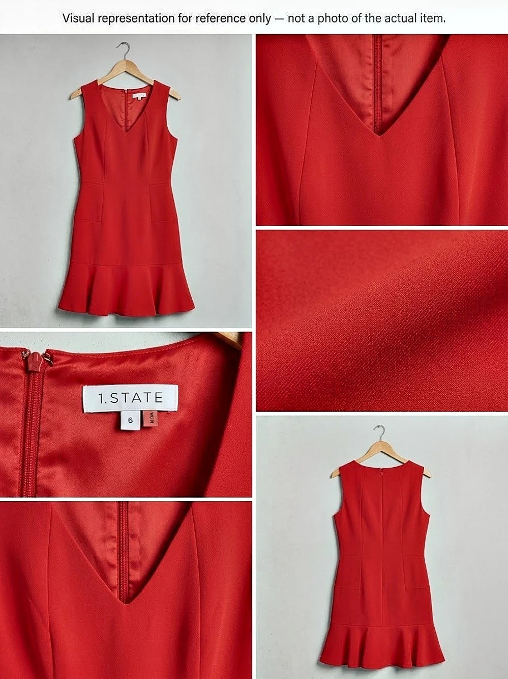 1. STATE Ruffle Hem Mini Dress in Red Size Small